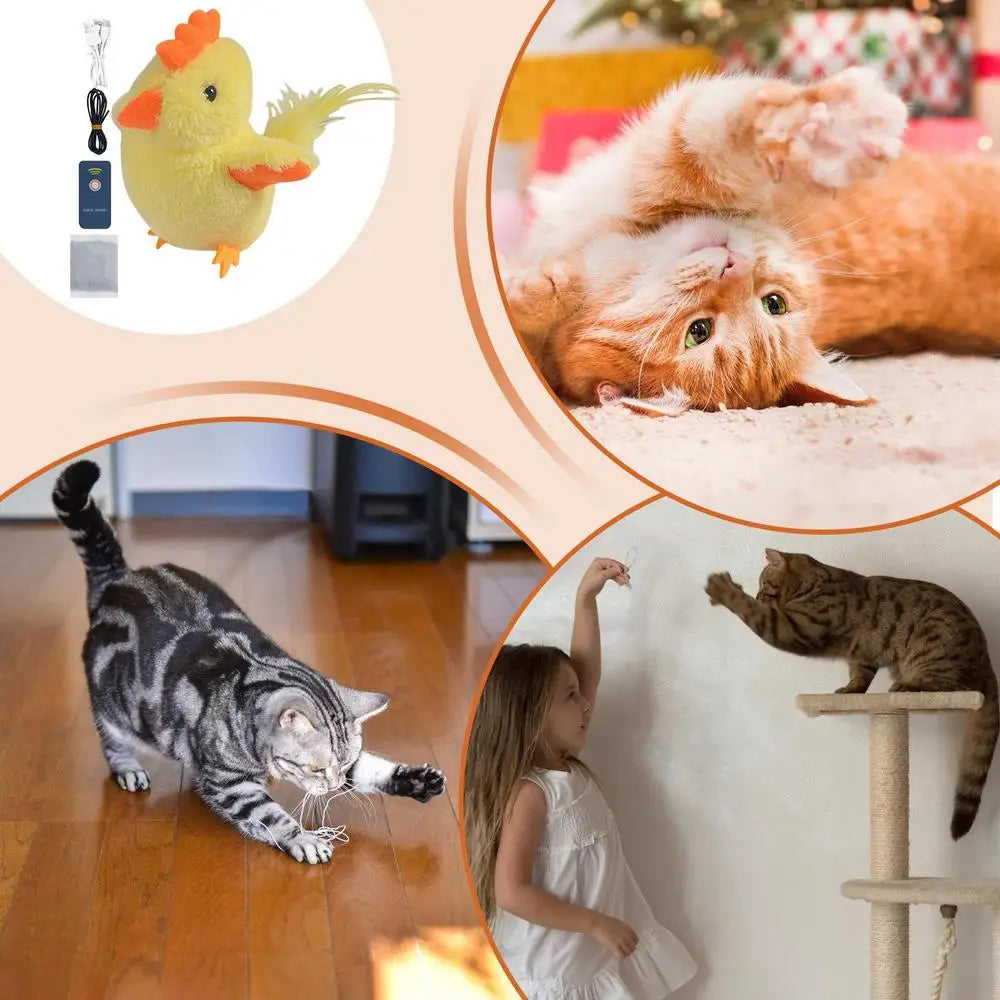 Flying Flapping Bird with Catnip Realistic Interactive Cat Feather Toys Soft and Cozy Kitten Toys Flapping Bird for All Breeds