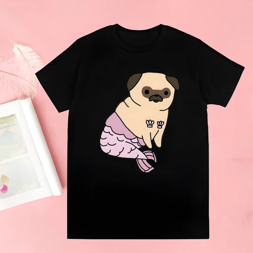 Pug Dog Animal Pet T Shirt Novelty Funny Vintage Crew Neck Men's T-Shirt Humor Women Top Tee Gift Humor Streetwear