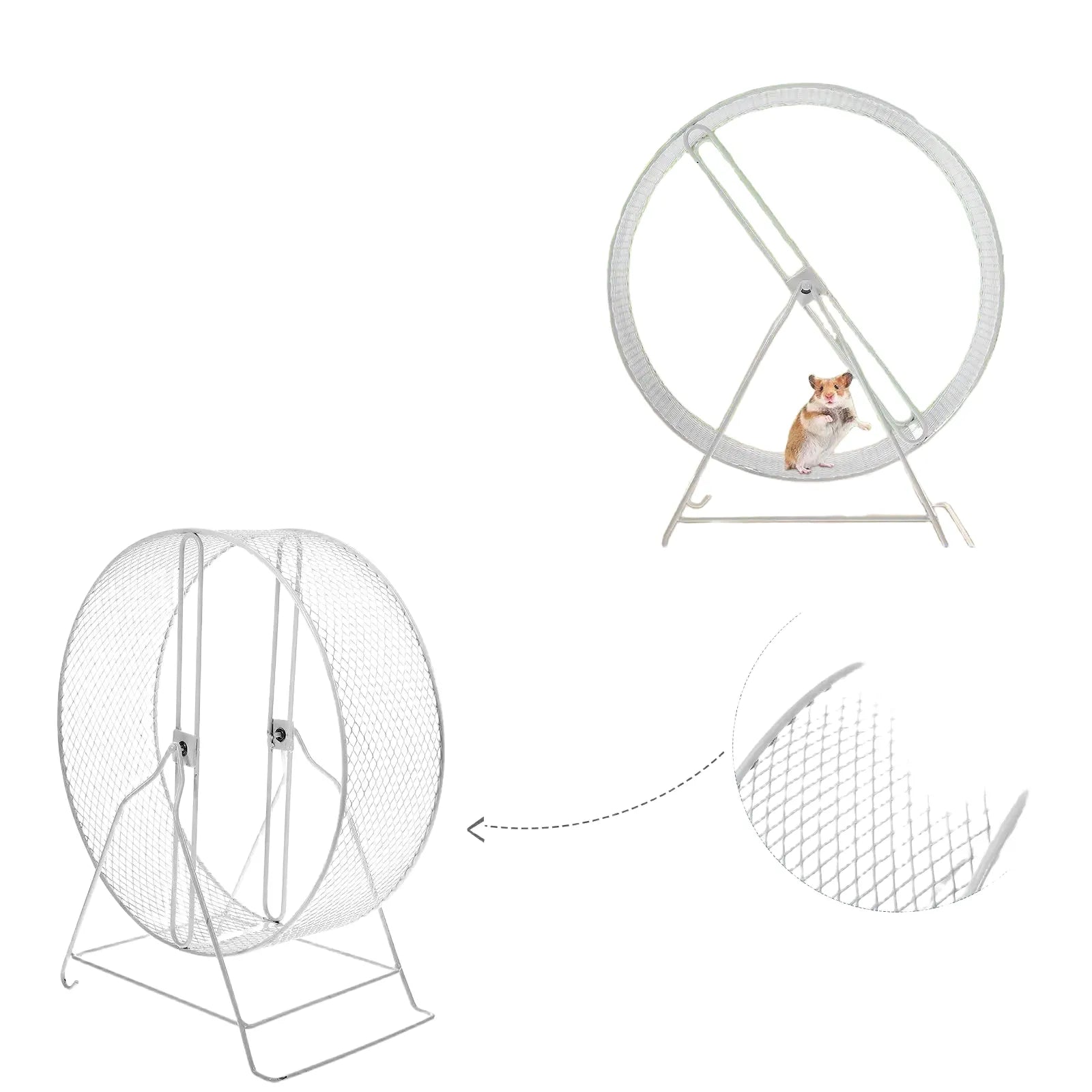 Silent Iron Hamster Exercise Wheel with Stand - Quiet Running