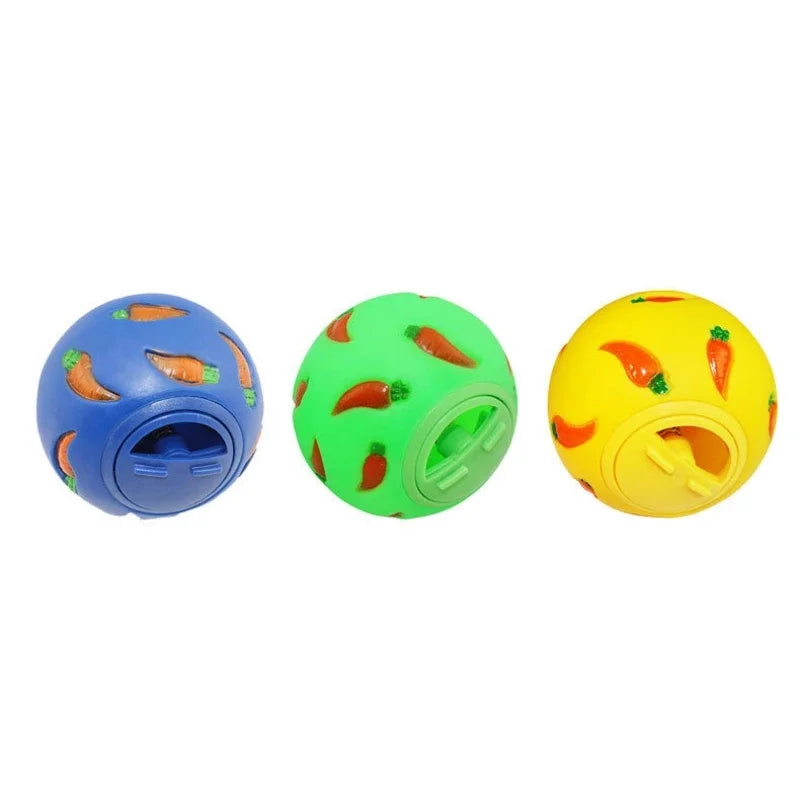 Pet Food Dispenser for Rabbits Carrot Interactive Bunny Toy Snack Toy Ball Food Dispenser Ball Bite Resistant Feeding Toys