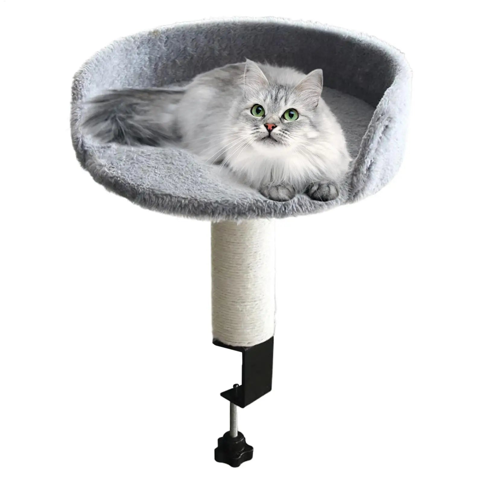 Desk Clamp Cat Bed 360 Rotating Adjustable Soft Nest Desktop Kitten Bed Attachment Cat Desk Bed for Kittens Pets Animals Indoor