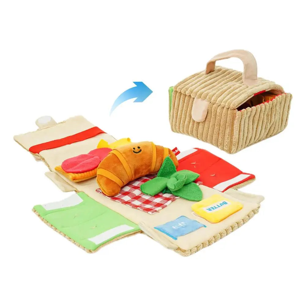 Cat Chew Toy Food Croissant Toys Dog Squeak Interactive Chew Toy Dog Puzzle Toys Iq Training Instinct Training Puppy Toys