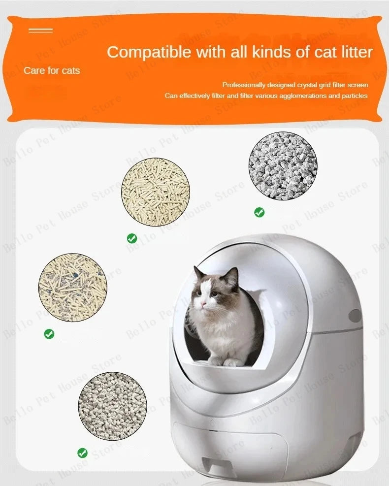 Electric Cat Toilet Extra Large Intelligent Cat Litter Box Fully Enclosed Poop Shovel Fully Automatic Cat Litter Box Low Noise