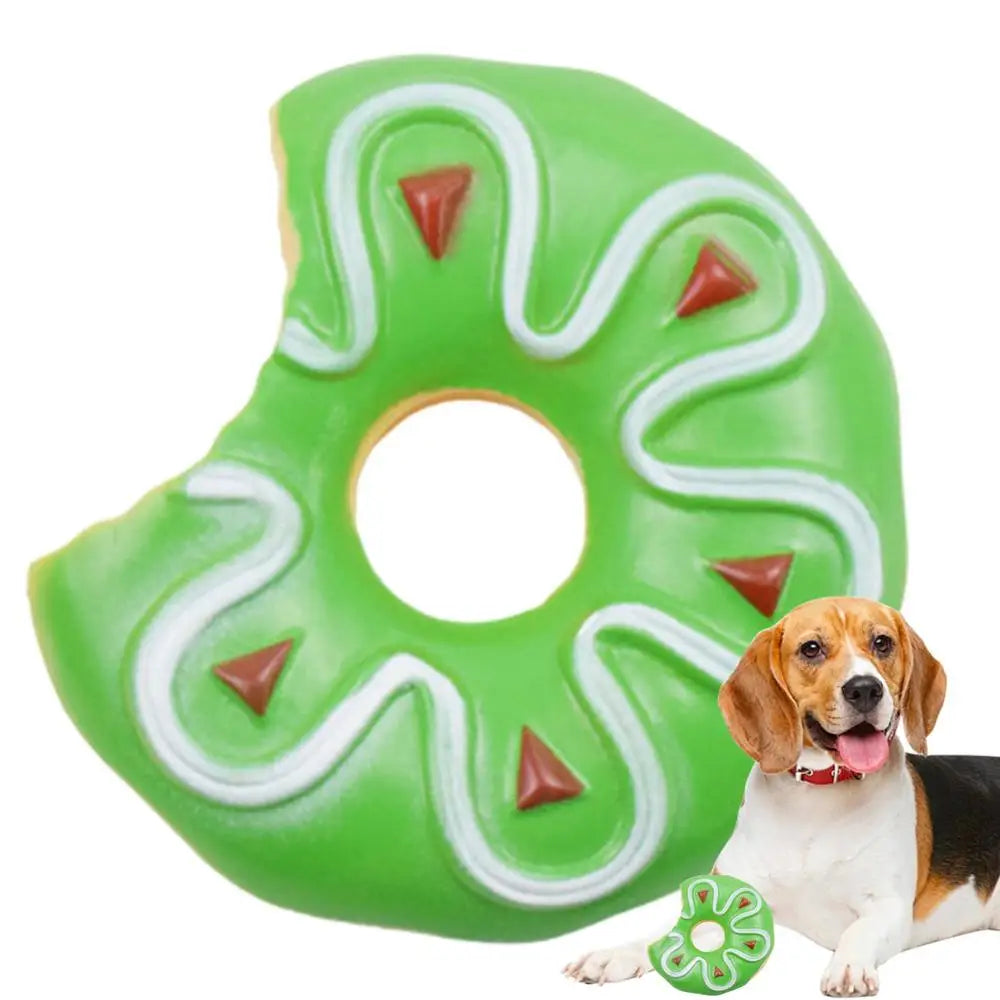 Durable Dog Squeak Chew Toys Donuts Ice Cream Burger Style Floatable On Water Training Outdoor Simulation Pet Chewer Toy