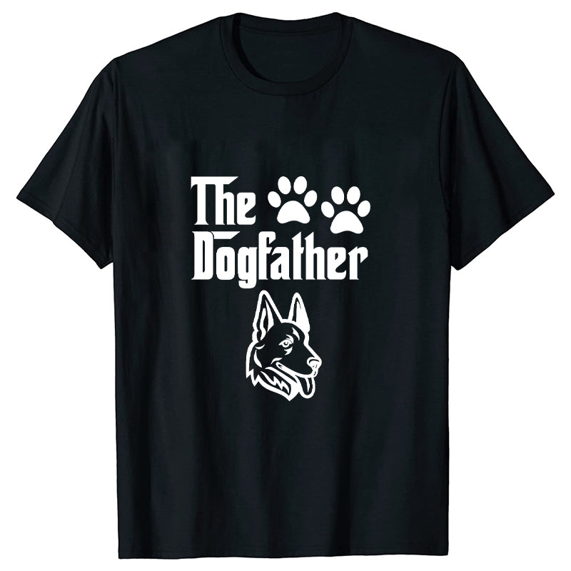 The Dogfather Funny T-shirts for Men Dog Dad T-shirt German Shepherd Dad Male Tshirts Short Sleeve Summer Oversized T Shirt Tee