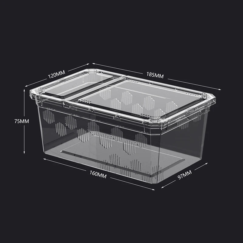 Reptile Tank Insect Spiders Tortoise Lizard Plastic Transparent Reptile Breeding Box Vivarium With Balcony Feeding Supplies