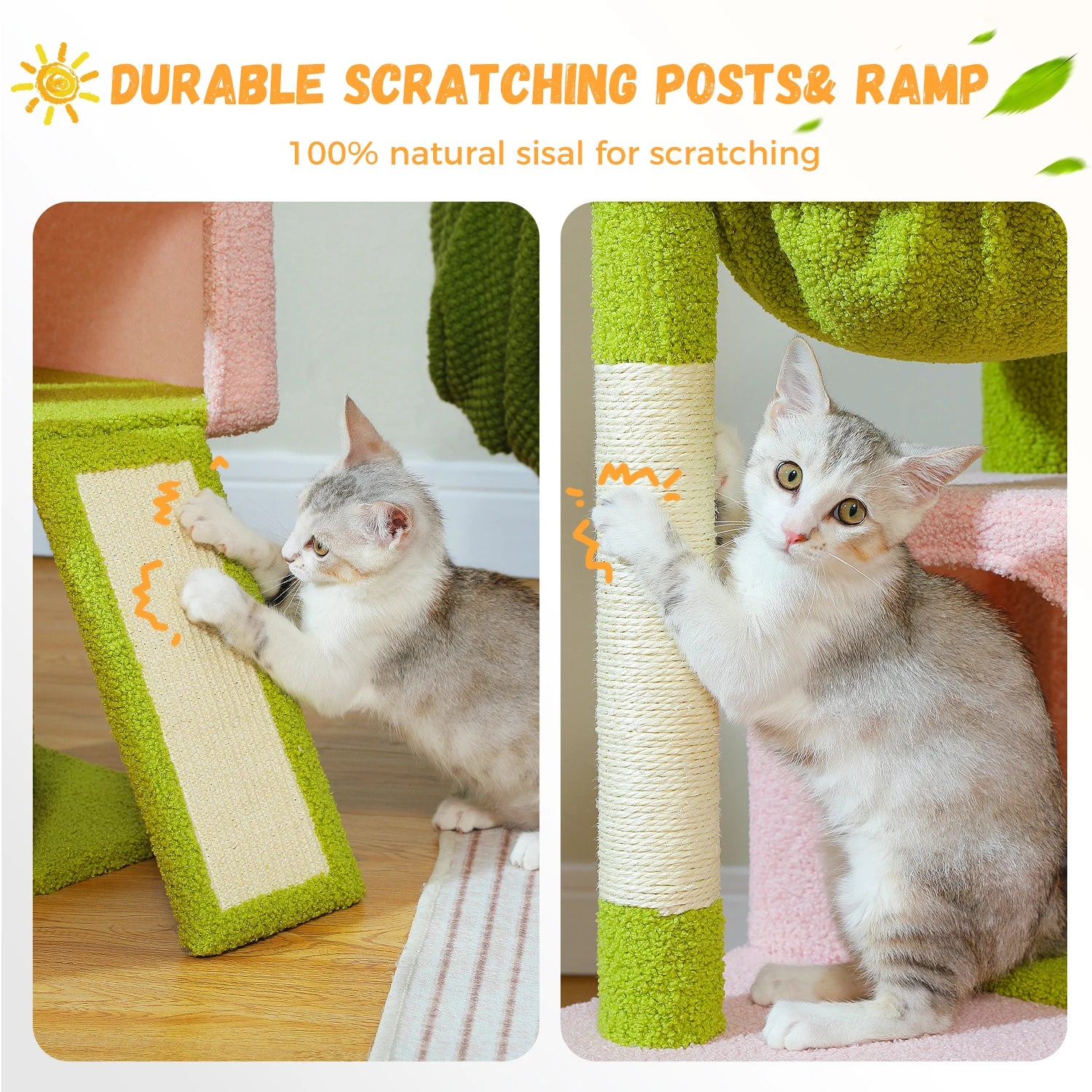 PAWZ Road Large Multi-Level Cat Tree with Condo and Hammock