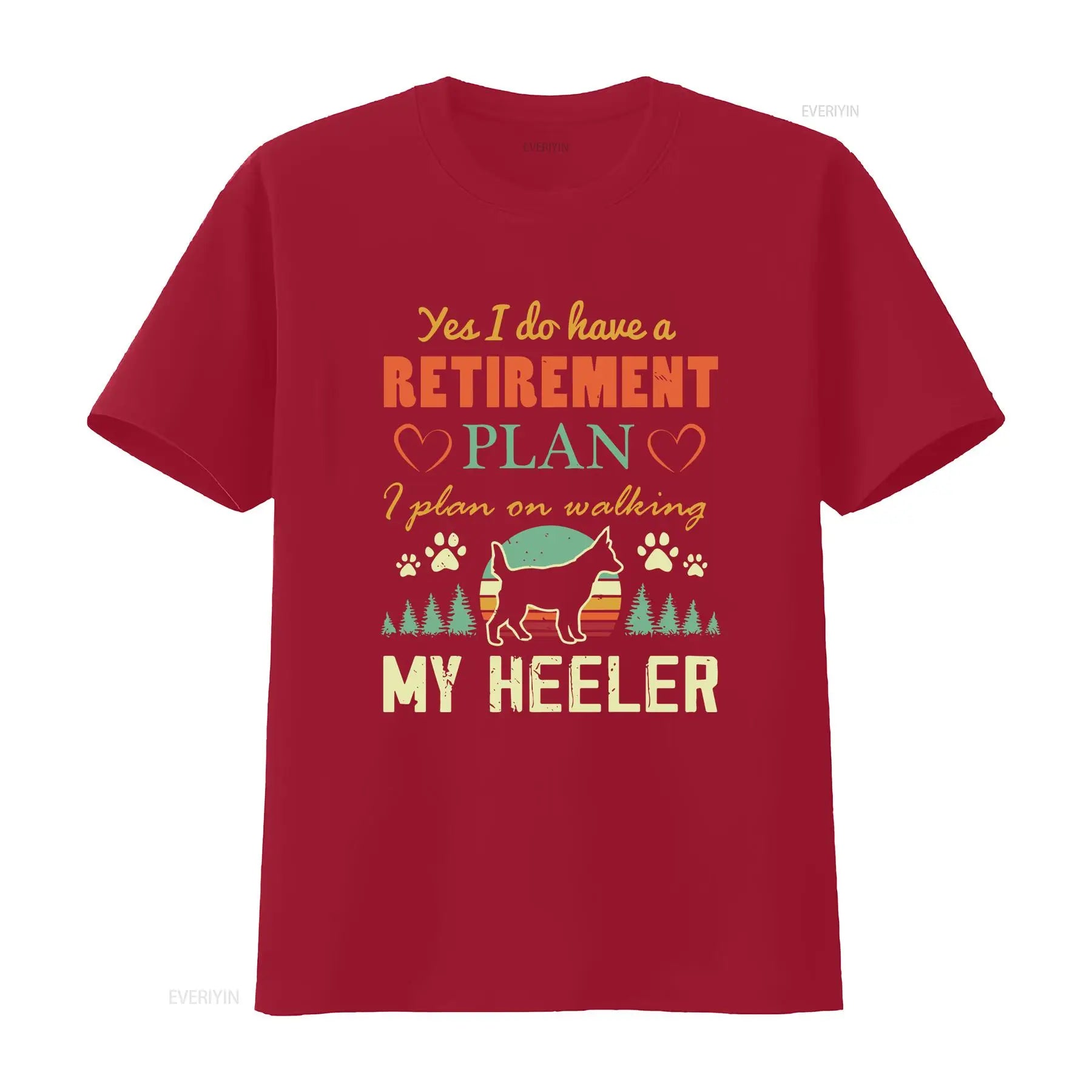 Retired T Shirt Blue Heeler Australian Cattle Dog Retiring RetiremenT Red Mom Cute  vintage Washed Comfortable Stretched homme