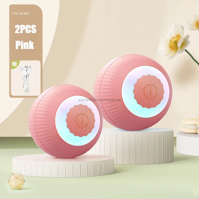 New Cat Interactive Ball Toy Automatic Rolling Ball Faux Tail Rechargeable Smart Pet Electric Toy Dog Cat Training Imitate Mouse