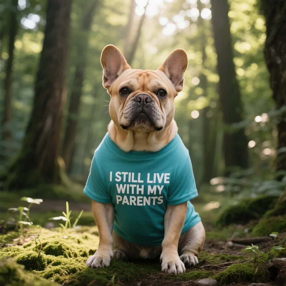 French Bulldog Dog Shirts Cotton Letters T-Shirt, Summer Clothes for Small Dogs, Soft Puppy Apparel Cat Tee, Breathable Stretchy