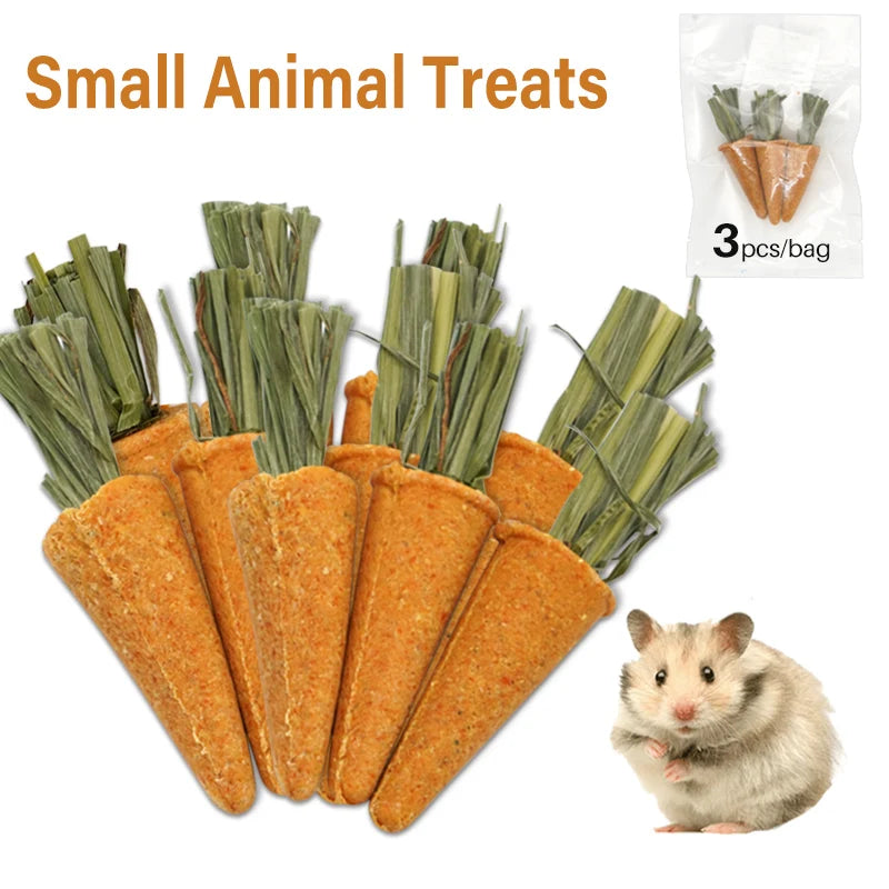 3pcs/6pcs Small Animal Rabbit Chew Toys For Bunny Hamster Treat Chew Toy Tooth Cleaning Molar Grinding Toys Natural Nutrient Toy