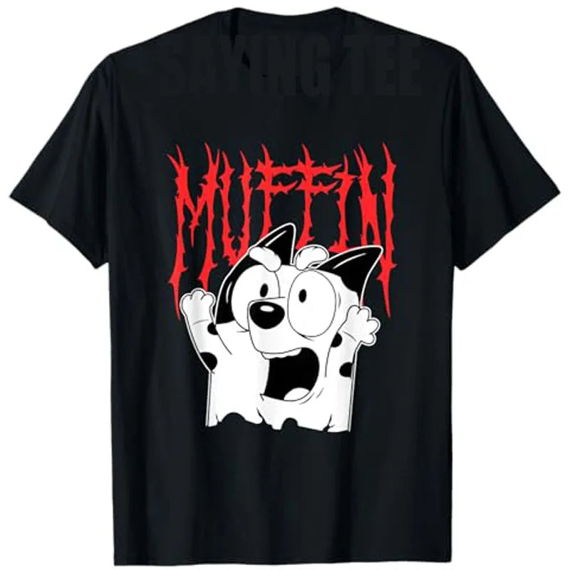 Muffin Metal White Heeler Emotions Grunge Scream T-Shirt Humor Funny Feeling Graphic Saying Tee Cute Dog Lover Short Sleeve Tops
