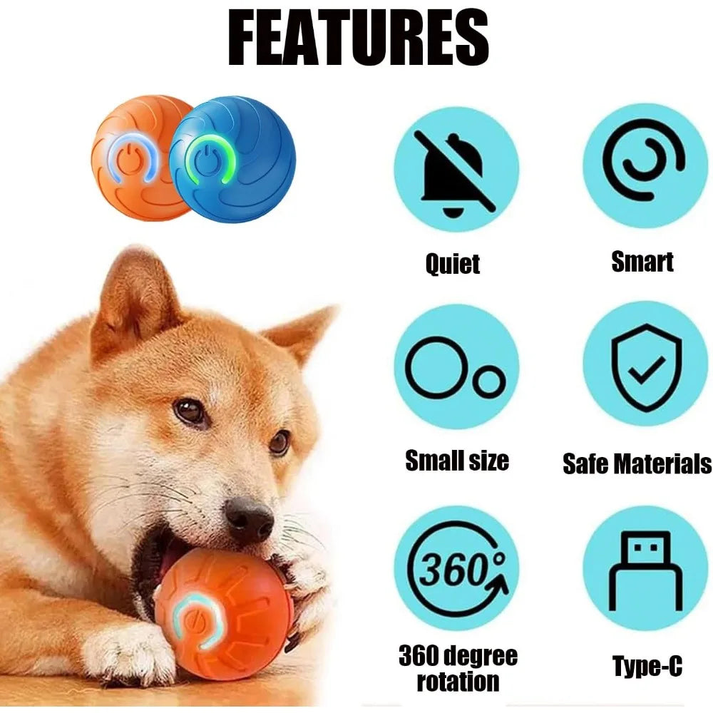 Pet Toy Ball with Tail Rope，Smart Automatic Pet Chase Ball Toy, Upgraded Speedy Tail Kitten Toy for Bored Indoor Adult Pets