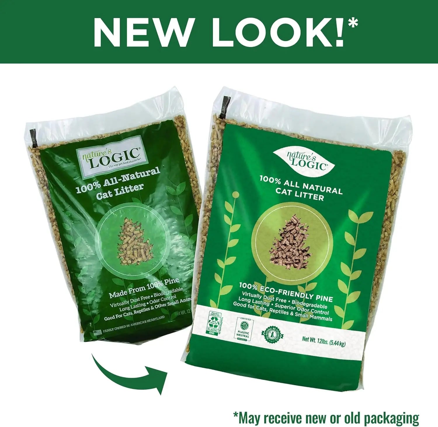 100% Natural Pine Pellet Cat Litter - Dust-Free, Unscented, Biodegradable - Safe for Pets & Highly Absorbent 12lb Bag