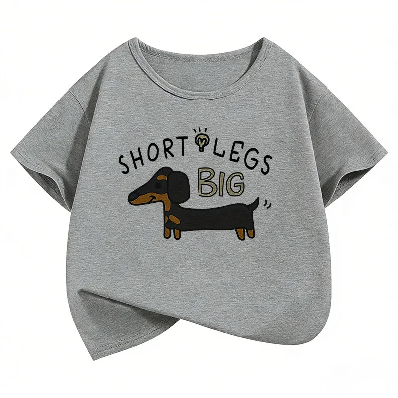Fashion Dachshund Dog Design T-Shirt Printed T Shirt Boys Girls Summer Clothes Short Sleeve Tops T-Shirts Cute Clothing Kids