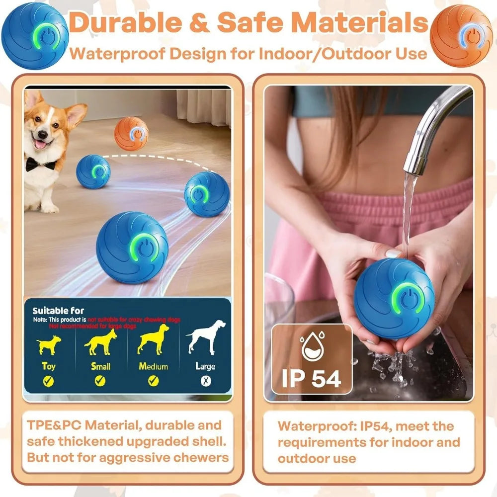 Pet Toy Ball with Tail Rope，Smart Automatic Pet Chase Ball Toy, Upgraded Speedy Tail Kitten Toy for Bored Indoor Adult Pets