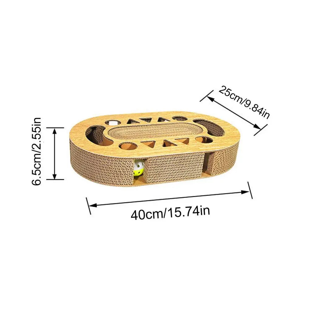 Double-Sided Corrugated Cat Scratching Board - Brown Cardboard Toy