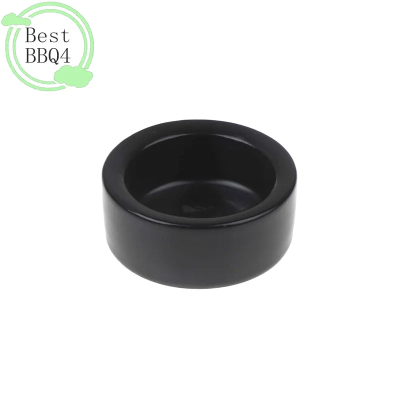 (BBQ4)Reptile Food Bowl Anti-Escape Ceramic Feeder Dish Black Reptile Water Bowl For Hermit Crab Gecko Chameleon Corn Snake