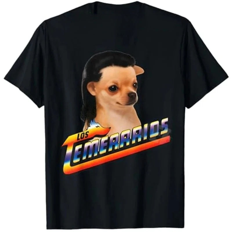 Los Temerarios Dog Funny T-Shirt Cute Y2k Dog Variation Brainrot Graphic Outfit Humorous Printed Tee Streetwear Clothing