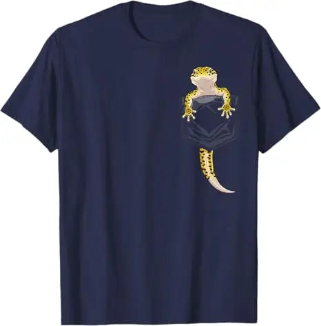 Cute Lizard Reptile Leopard Gecko Pocket Gifts Men Women Kids T-Shirt Funny Y2k Design Aesthetic Clothes Novelty Gift Gecko Tees