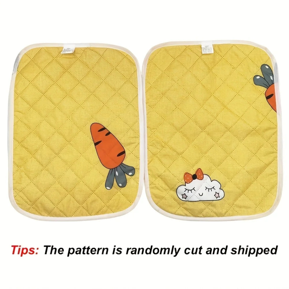 2 Sets of Aesthetically Pleasing Rabbit-Shaped and Carrot-Shaped Pee Pads - Reusable, Super Absorbent, Washable Small Pet Potties Suitable for Guinea Pigs, Hamsters, Rabbits, Etc. - Easy-To-Clean Cage Liners, Odor-Resistant,
