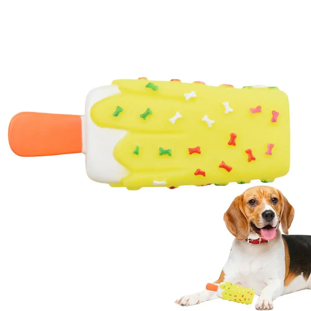 Durable Dog Squeak Chew Toys Donuts Ice Cream Burger Style Floatable On Water Training Outdoor Simulation Pet Chewer Toy