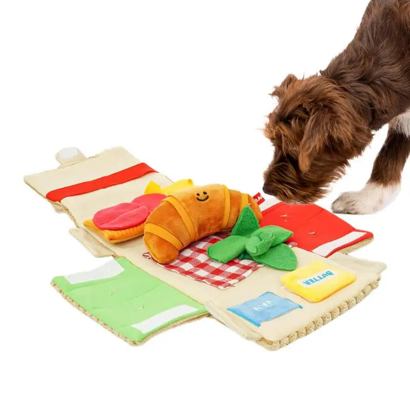 Cat Chew Toy Food Croissant Toys Dog Squeak Interactive Chew Toy Dog Puzzle Toys Iq Training Instinct Training Puppy Toys