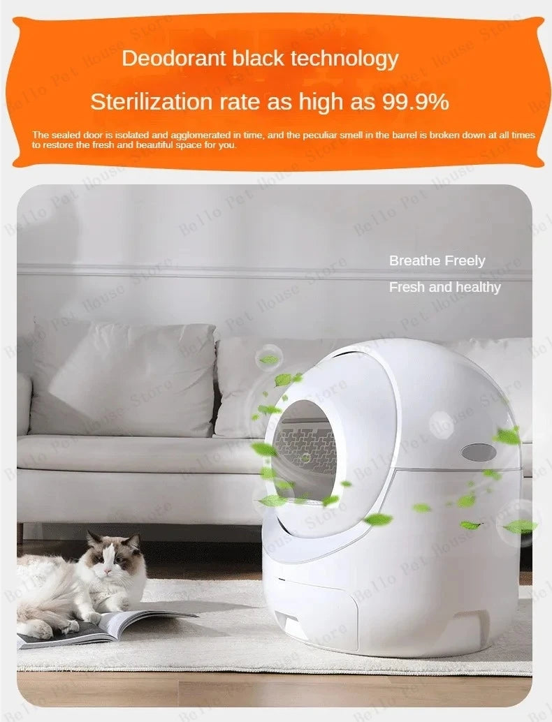 Electric Cat Toilet Extra Large Intelligent Cat Litter Box Fully Enclosed Poop Shovel Fully Automatic Cat Litter Box Low Noise
