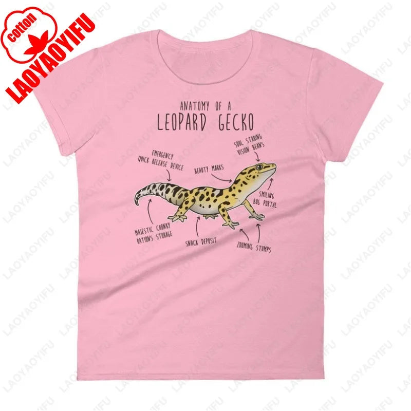 Leopard Gecko Funny Women Men Graphic Tshirt Pet Reptile Lover Gift Kawaii Lizard T-Shirt Cute Gecko Tees Anatomy Herpetologist