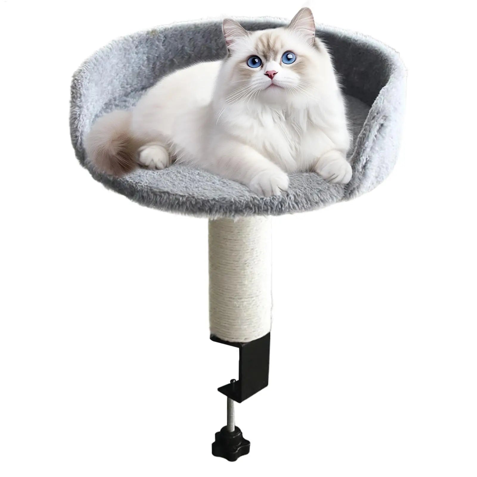 Desk Clamp Cat Bed 360 Rotating Adjustable Soft Nest Desktop Kitten Bed Attachment Cat Desk Bed for Kittens Pets Animals Indoor
