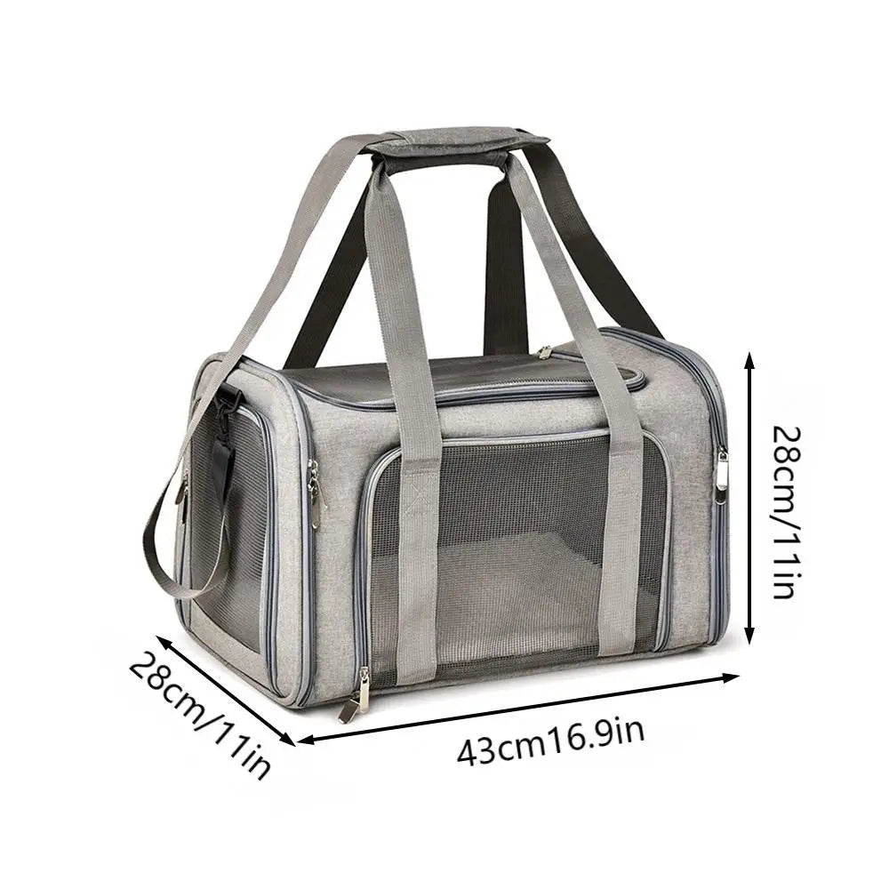 Collapsible Soft-Sided Pet Carrier for Cats and Dogs up to 15lbs