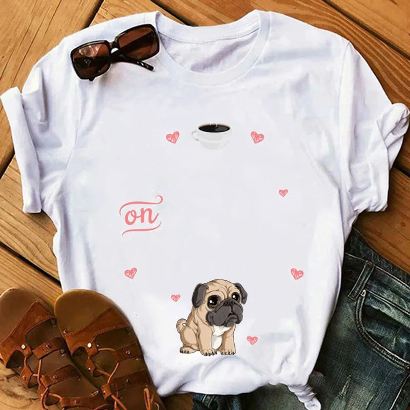 New Dog Animal Print T-shirt for Women, Labrador's Mood Day Gift Casual Top Aesthetic Clothes Tops Graphic T Shirts