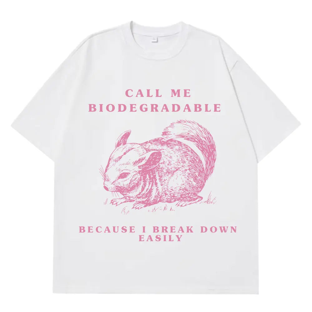 Chinchilla Funny Meme T Shirt Men Women Aesthetic Trend T-shirts Summer Short-sleeved Loose Casual Cotton Harajuku T-shirts