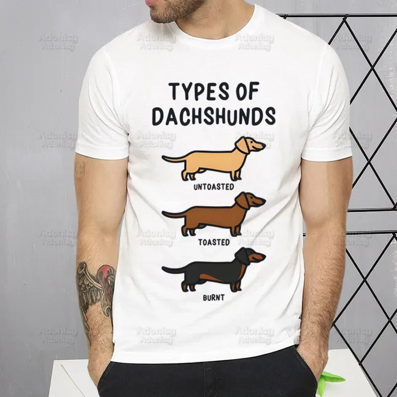 Dachshund Teckel Cute Dog Men's Tshirt Cute Printing Shirt Mens Fashion T-Shirt For Men Casual Tops Short Sleeve