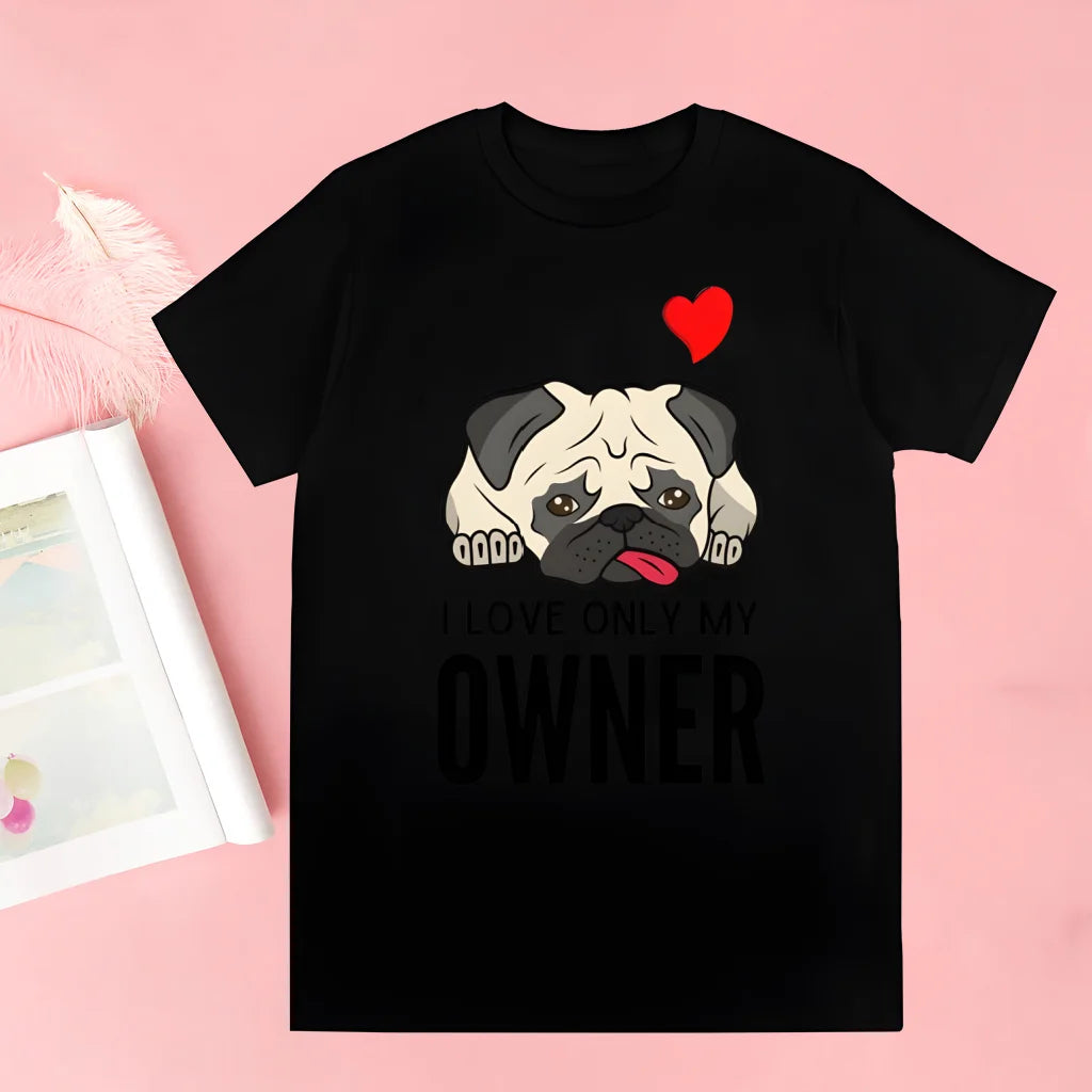 Pug Dog Animal Pet T Shirt Novelty Funny Vintage Crew Neck Men's T-Shirt Humor Women Top Tee Gift Humor Streetwear