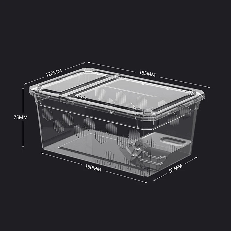 Reptile Tank Insect Spiders Tortoise Lizard Plastic Transparent Reptile Breeding Box Vivarium With Balcony Feeding Supplies