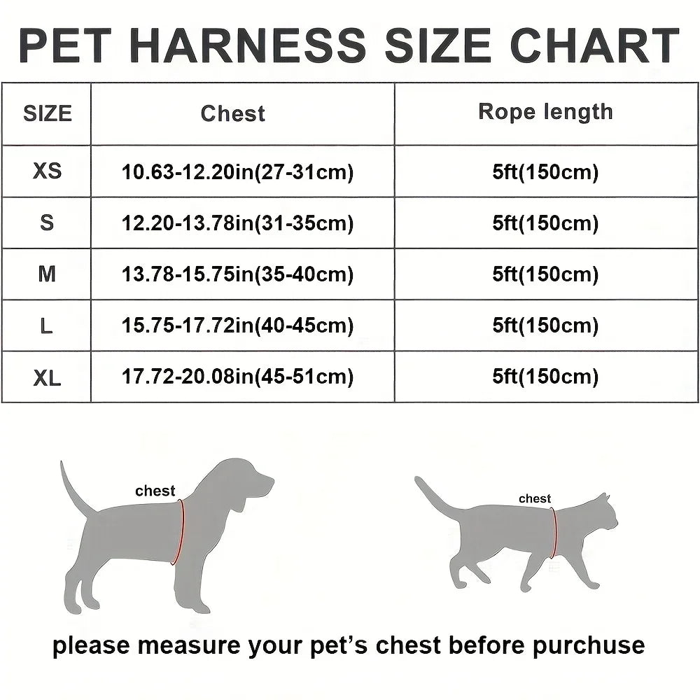 Dog Harness and Leash Set - Reflective Breathable Mesh Vest