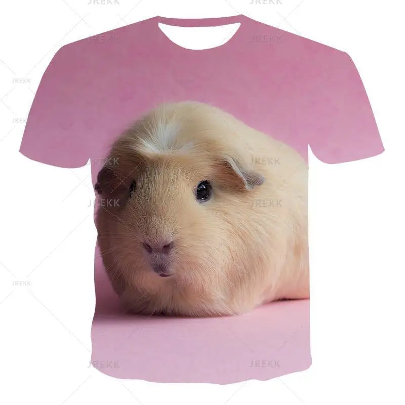 Hamster Domesticated Guinea Pig 3D Print Men's T-Shirts Women Children Tshirt Casual Short sleeve Oversized Hip Hop Tee Tops