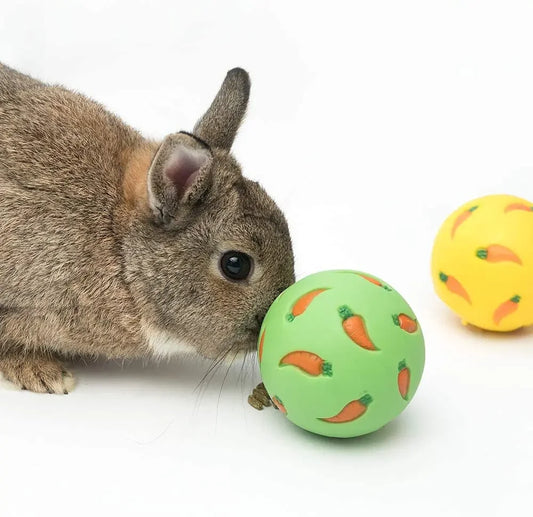 Pet Food Dispenser for Rabbits Carrot Interactive Bunny Toy Snack Toy Ball Food Dispenser Ball Bite Resistant Feeding Toys