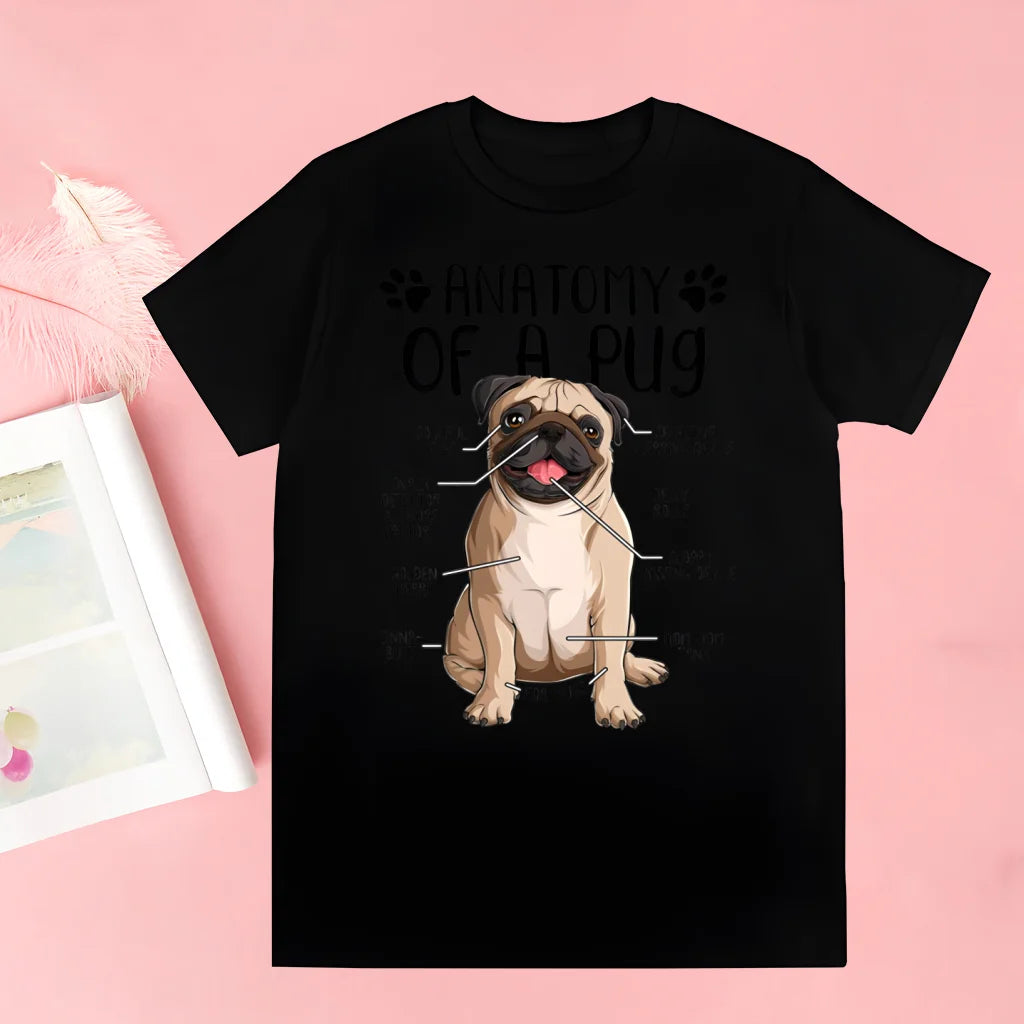Pug Dog Animal Pet T Shirt Novelty Funny Vintage Crew Neck Men's T-Shirt Humor Women Top Tee Gift Humor Streetwear