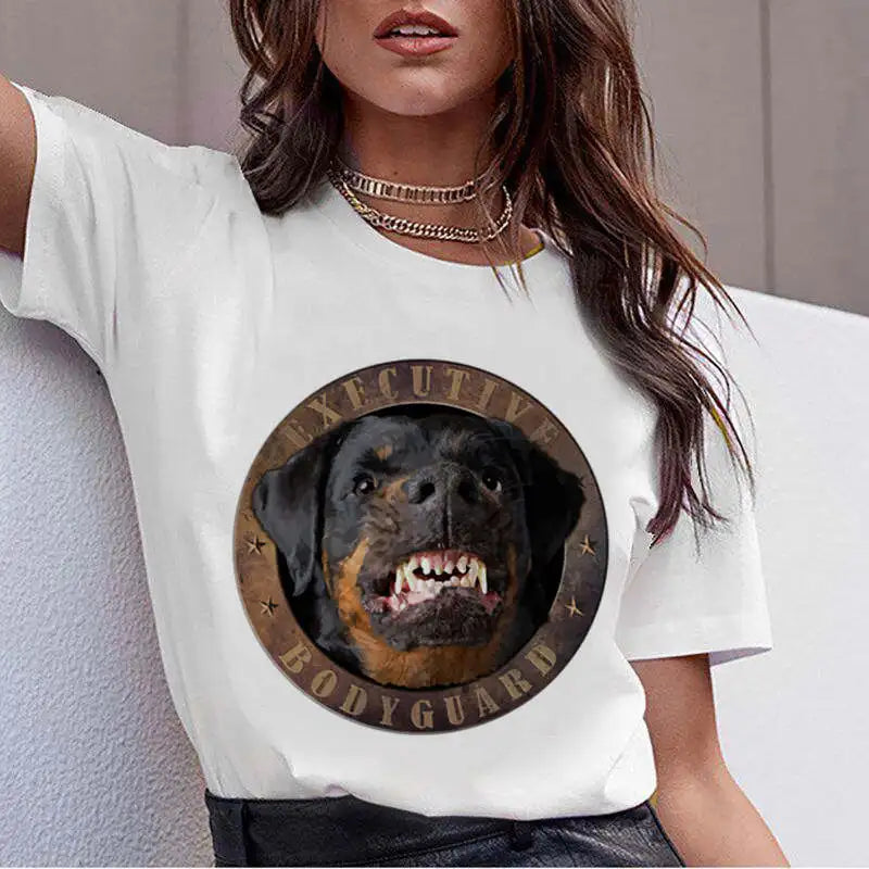 Hot Sale Bull Terrier Rottweiler Kawaii T Shirt Women Beagle Border Cute Whippet Funny dog T-shirt Collie Malinois Tshirt