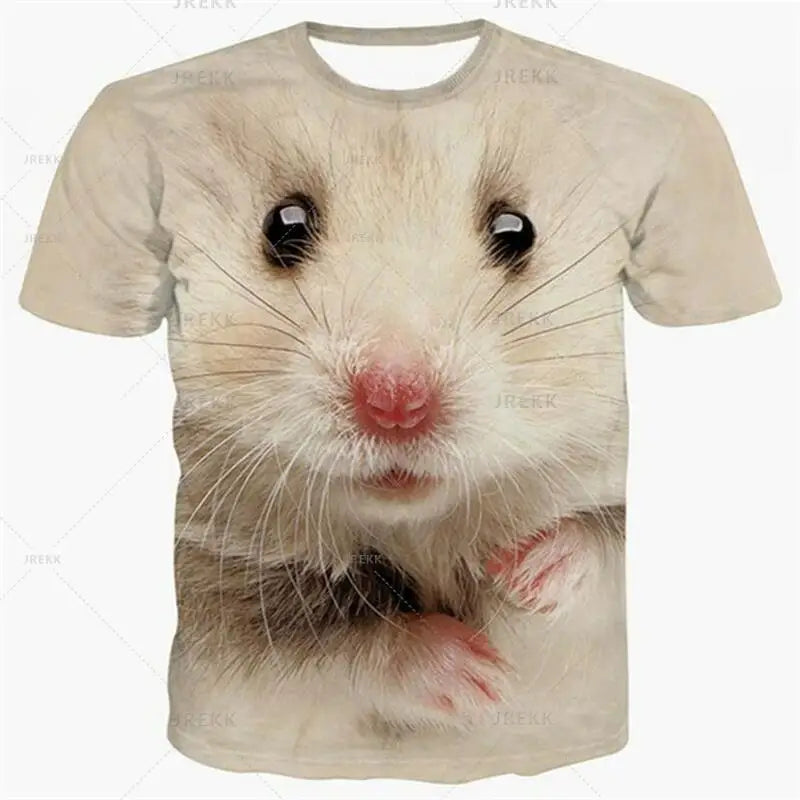 Hamster Domesticated Guinea Pig 3D Print Men's T-Shirts Women Children Tshirt Casual Short sleeve Oversized Hip Hop Tee Tops