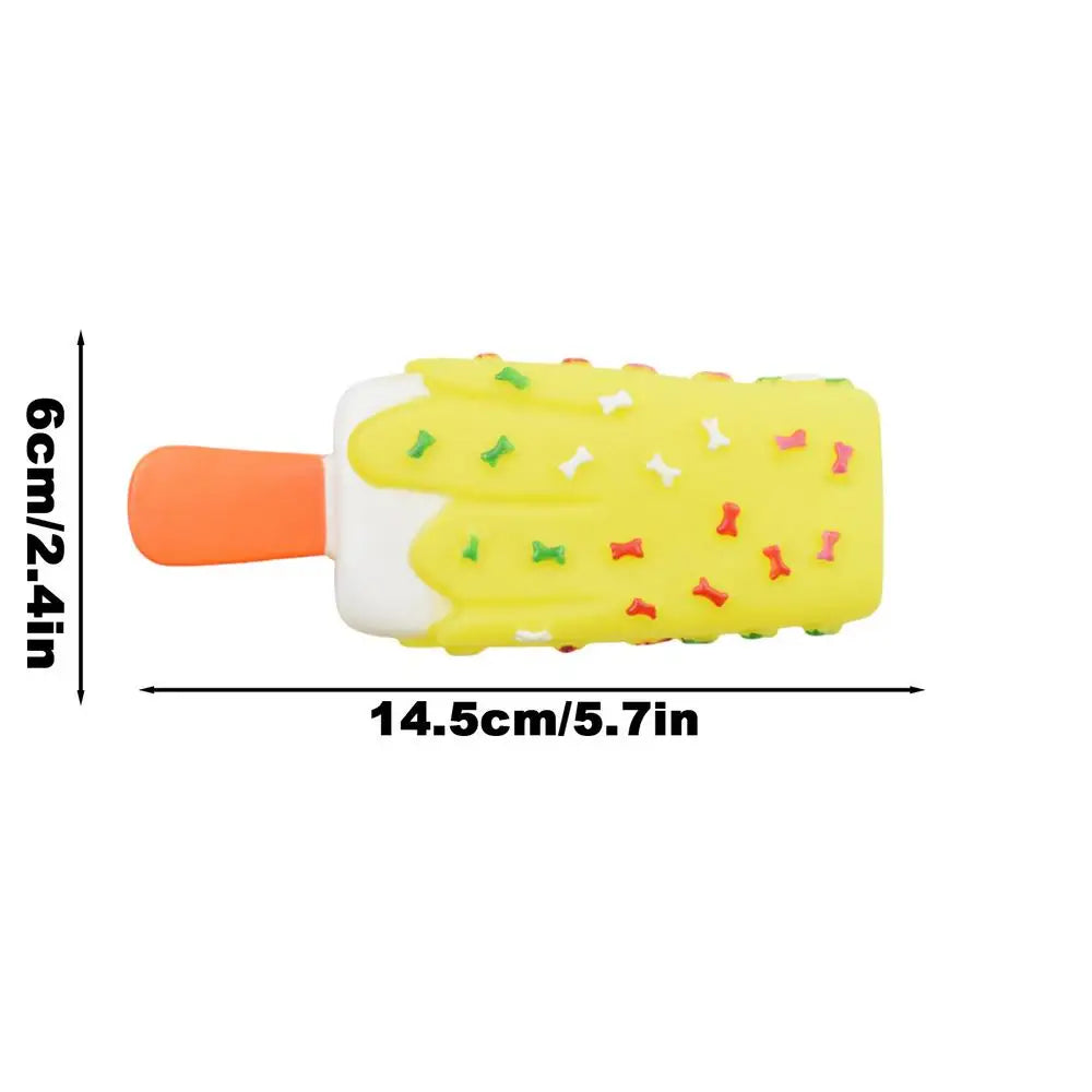 Durable Dog Squeak Chew Toys Donuts Ice Cream Burger Style Floatable On Water Training Outdoor Simulation Pet Chewer Toy