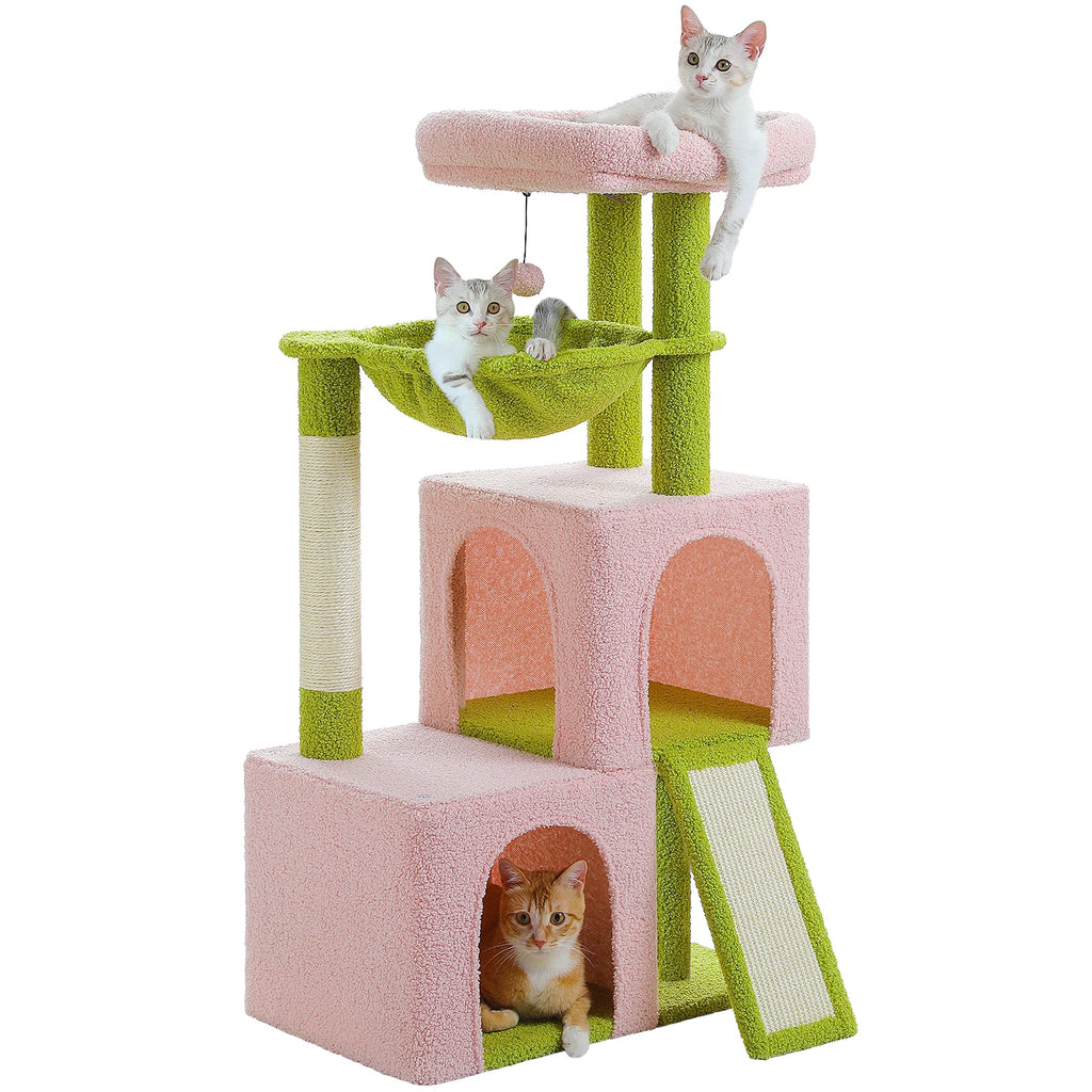 Large Cat Tree for Indoor Cats Multi-Level Cat Tower with Spacious Condos Sisal Scratching Pad Kitten House Accessories Cat Toys