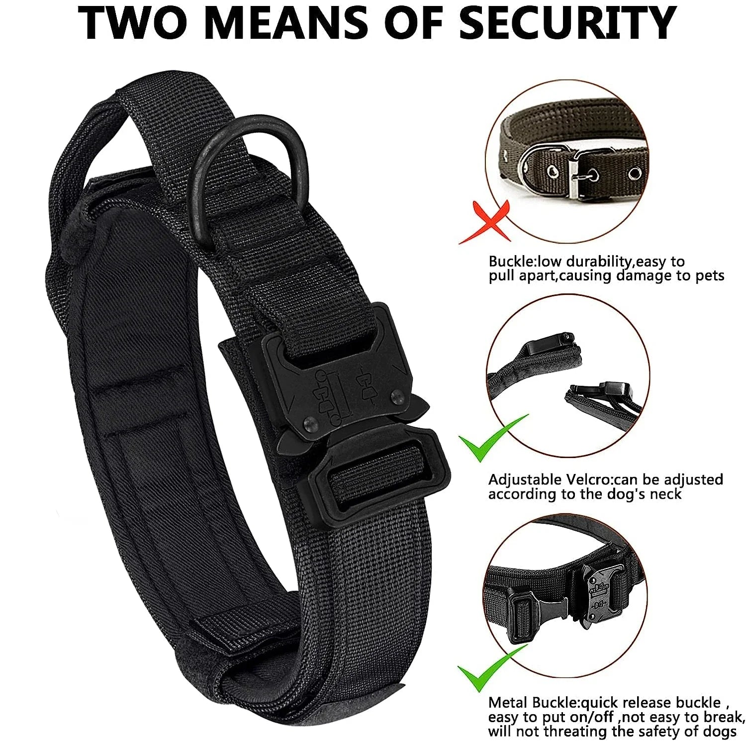 Tactical Military Dog Collar with Control Handle