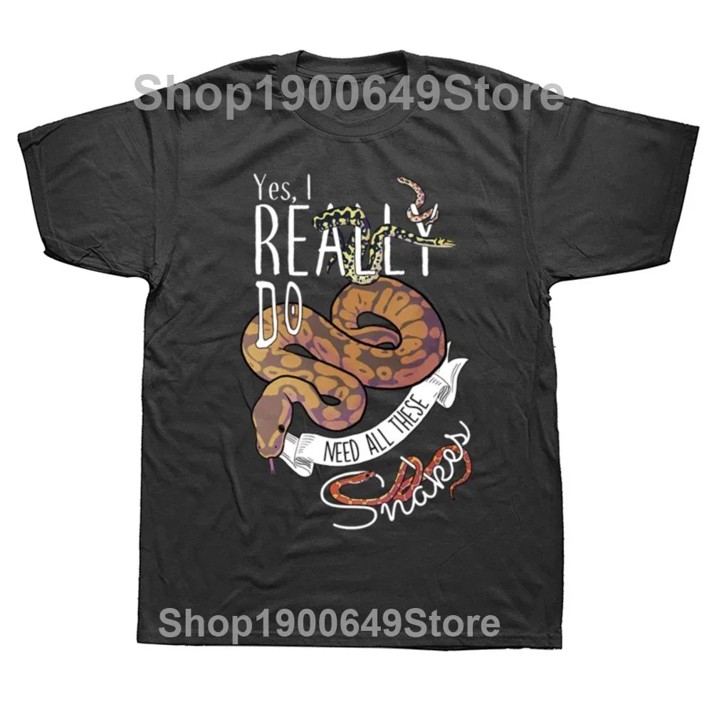 Funny Japanese Kawaii Ramen Snake Ball Python T Shirts Cotton Streetwear Short Sleeve Birthday Gifts T-shirt Mens Clothing