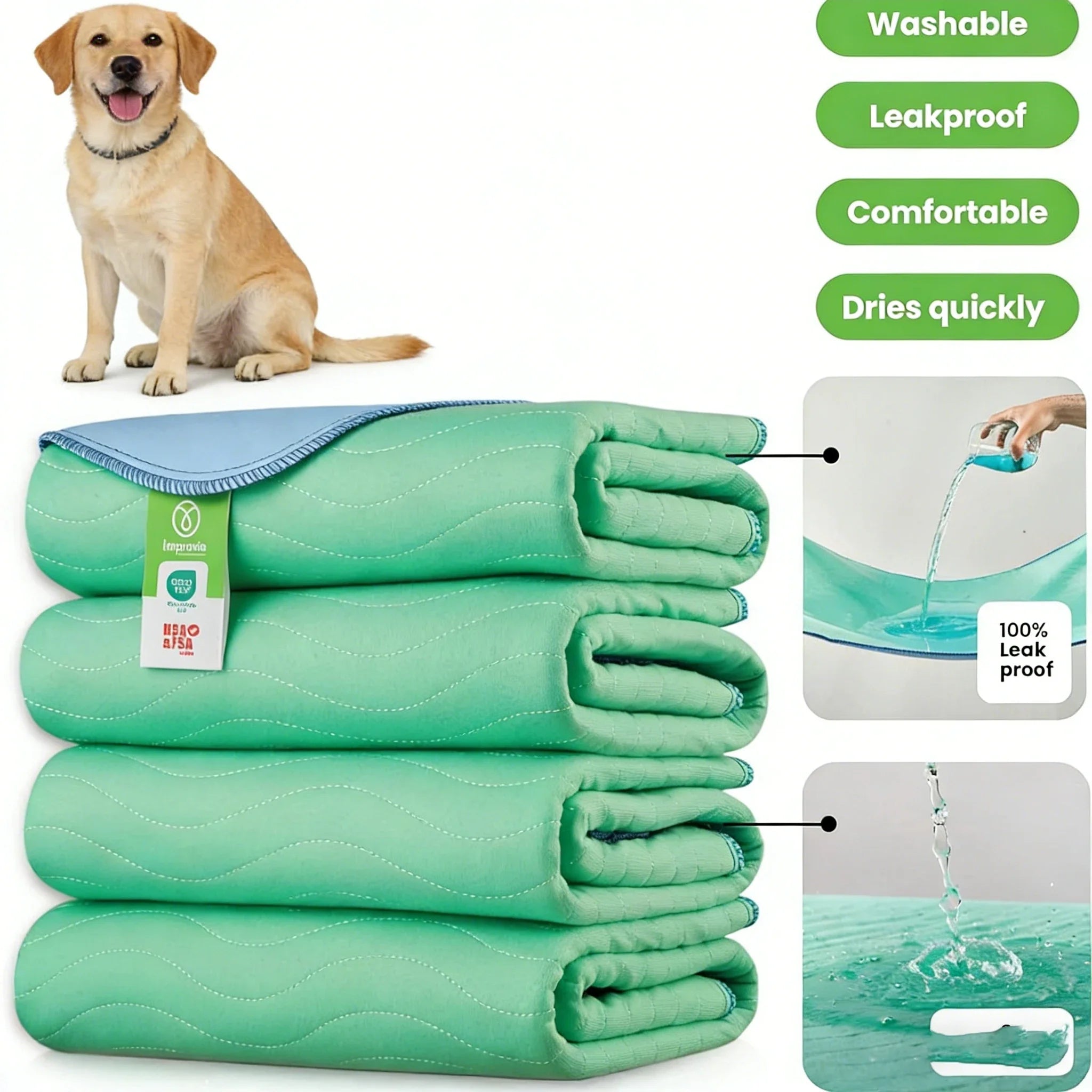 Pee Pads for Pet Extra Heavy Absorbency Washable Under Pads Quick Drying Nursing Pads Incontinence Bed Pads Reusable Washable