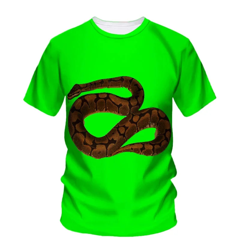 3D Print Scary Snake T Shirt Men Python Animal Graphic Tees Summer Street Women O-Neck Tops Loose Fashion Harajuku T-Shirts