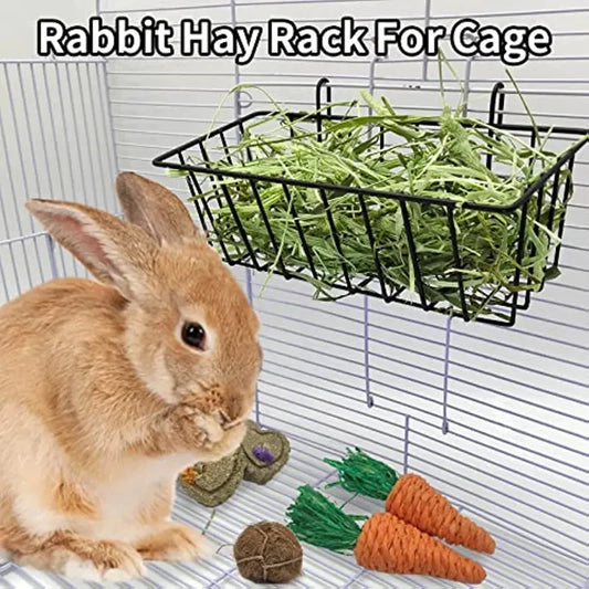 Metal Rabbit Hay Feeder Rack - 23x10x7.5cm Grass Holder