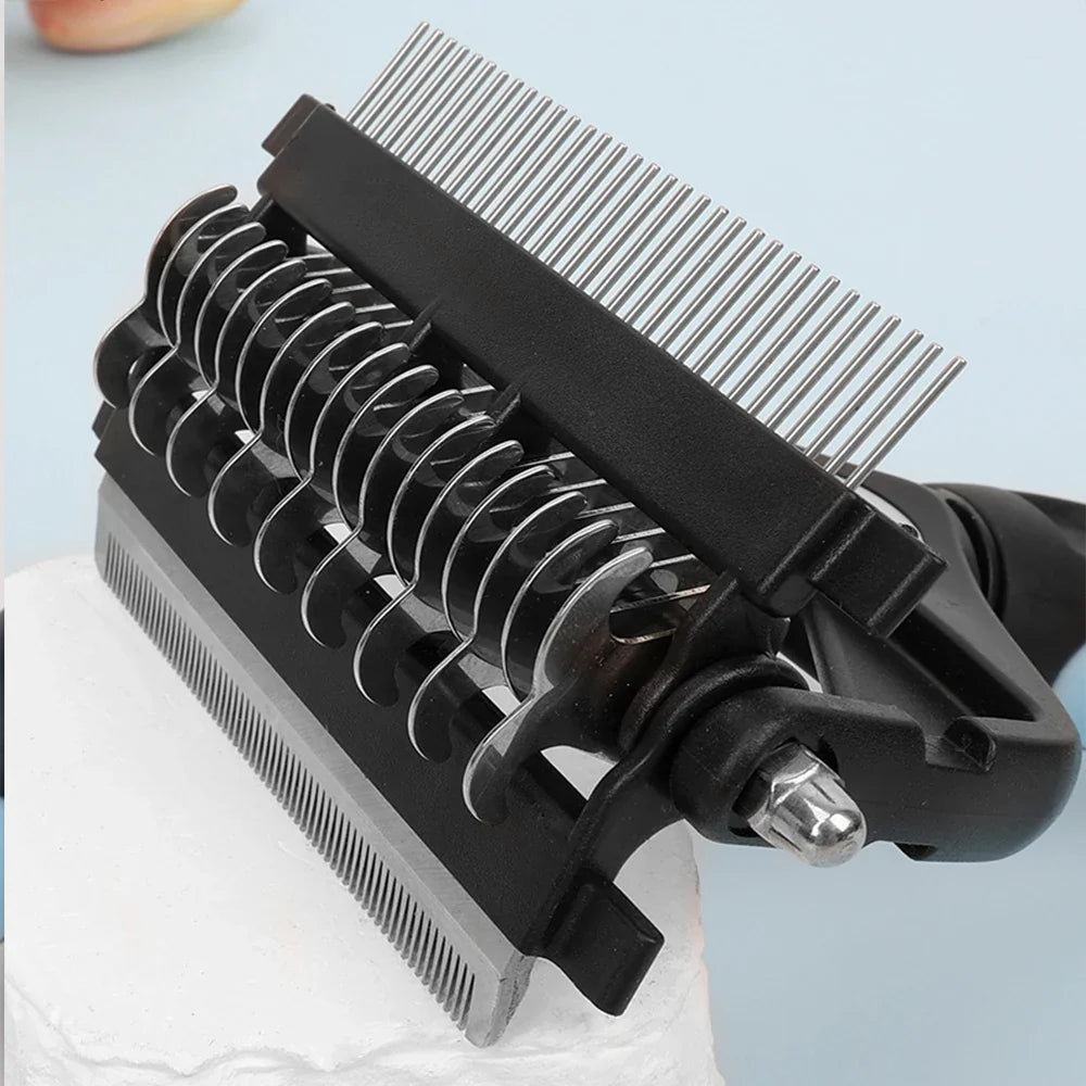 3 In 1 Pet Deshedding Brush Dog Hair Remover Pet Fur Knot Cutter